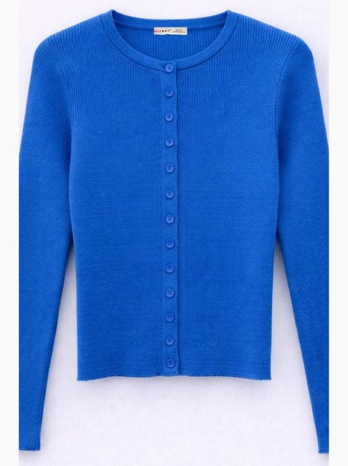 Cardigan a costine slim fit con bottoni mixray - Kiabi