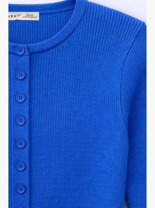Cardigan a costine slim fit con bottoni mixray - Kiabi