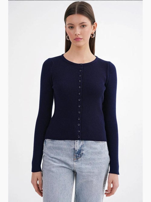 Cardigan a costine slim fit con bottoni mixray - Kiabi Cardigan a costine slim fit con bottoni mixray - Kiabi