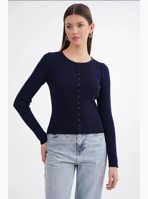 Cardigan a costine slim fit con bottoni mixray - Kiabi Cardigan a costine slim fit con bottoni mixray - Kiabi