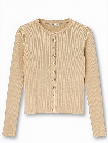 Cardigan a costine slim fit con bottoni mixray
