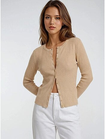 Cardigan a costine slim fit con bottoni mixray