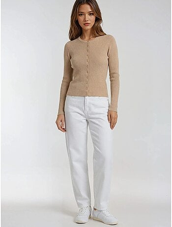 Cardigan a costine slim fit con bottoni mixray