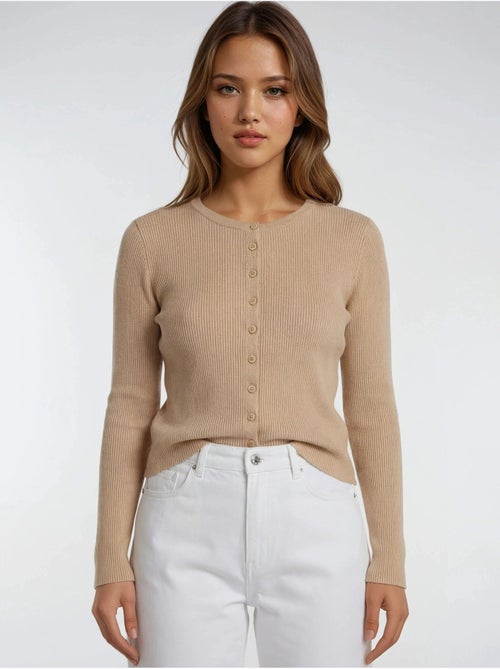Cardigan a costine slim fit con bottoni mixray - Kiabi Cardigan a costine slim fit con bottoni mixray - Kiabi