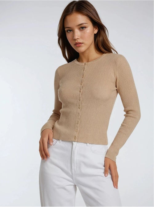Cardigan a costine slim fit con bottoni mixray - Kiabi Cardigan a costine slim fit con bottoni mixray - Kiabi
