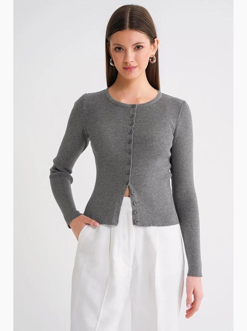 Cardigan a costine slim fit con bottoni mixray - Kiabi