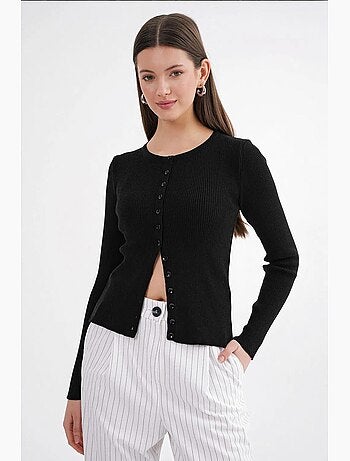 Cardigan a costine slim fit con bottoni mixray