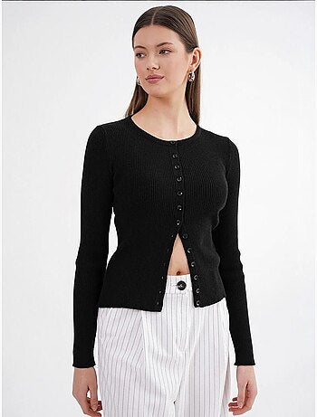 Cardigan a costine slim fit con bottoni mixray
