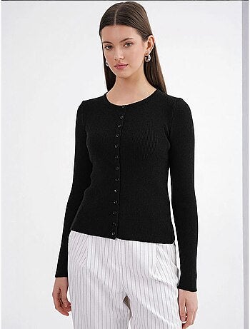 Cardigan a costine slim fit con bottoni mixray