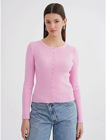 Cardigan a costine slim fit con bottoni mixray