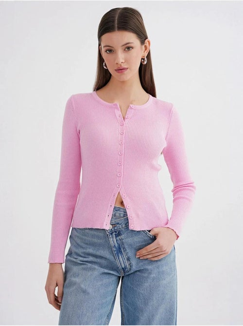 Cardigan a costine slim fit con bottoni mixray - Kiabi Cardigan a costine slim fit con bottoni mixray - Kiabi