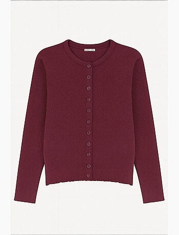 Cardigan a costine slim fit con bottoni mixray