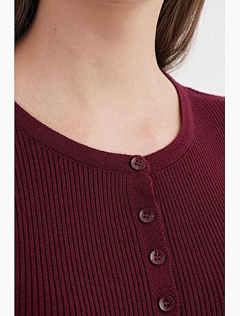 Cardigan a costine slim fit con bottoni mixray