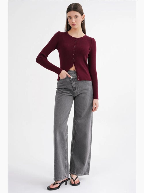 Cardigan a costine slim fit con bottoni mixray - Kiabi