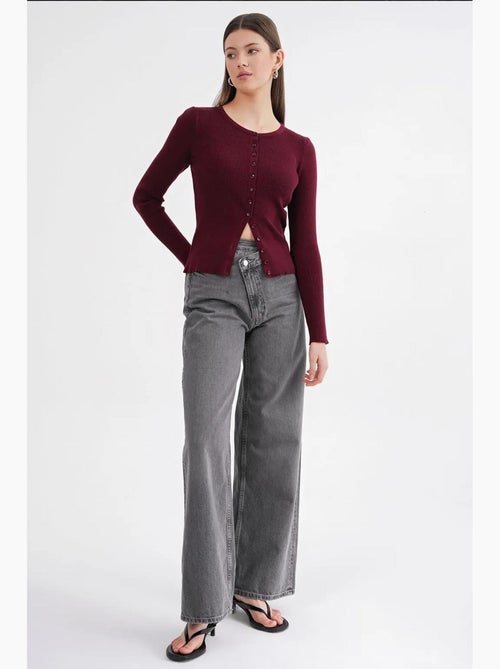 Cardigan a costine slim fit con bottoni mixray - Kiabi