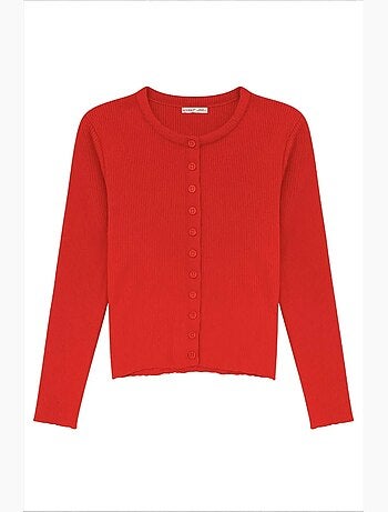 Cardigan a costine slim fit con bottoni mixray