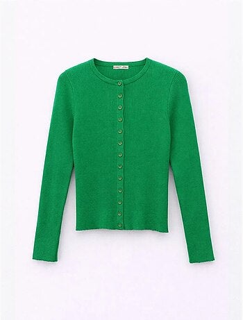 Cardigan a costine slim fit con bottoni mixray