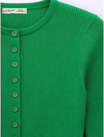 Cardigan a costine slim fit con bottoni mixray