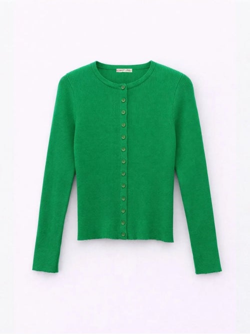 Cardigan a costine slim fit con bottoni mixray - Kiabi Cardigan a costine slim fit con bottoni mixray - Kiabi
