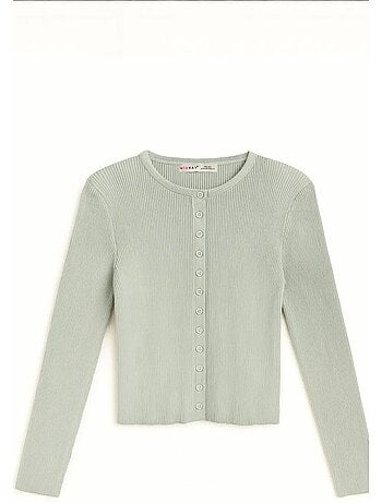 Cardigan a costine slim fit con bottoni mixray