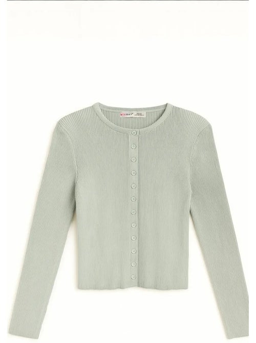 Cardigan a costine slim fit con bottoni mixray - Kiabi Cardigan a costine slim fit con bottoni mixray - Kiabi