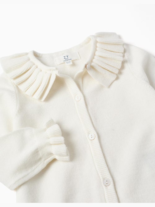 Cardigan a maglia con collar e cuffs arricciati - Kiabi