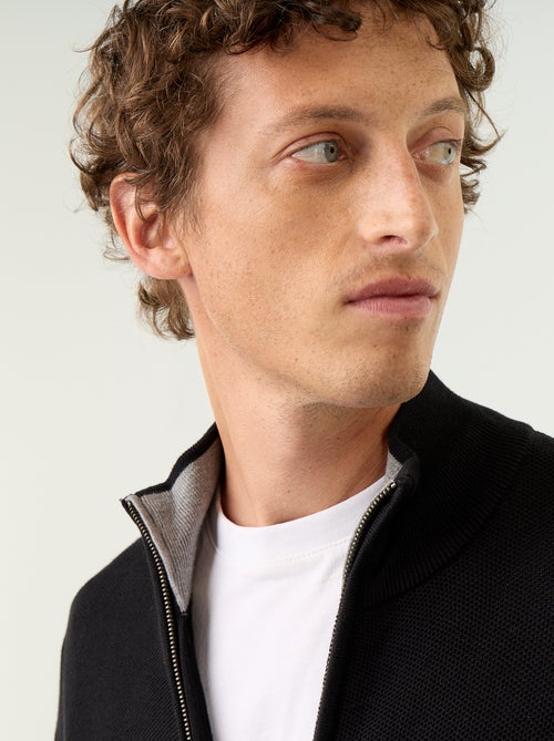 Cardigan a maglia fine con cerniera - Kiabi