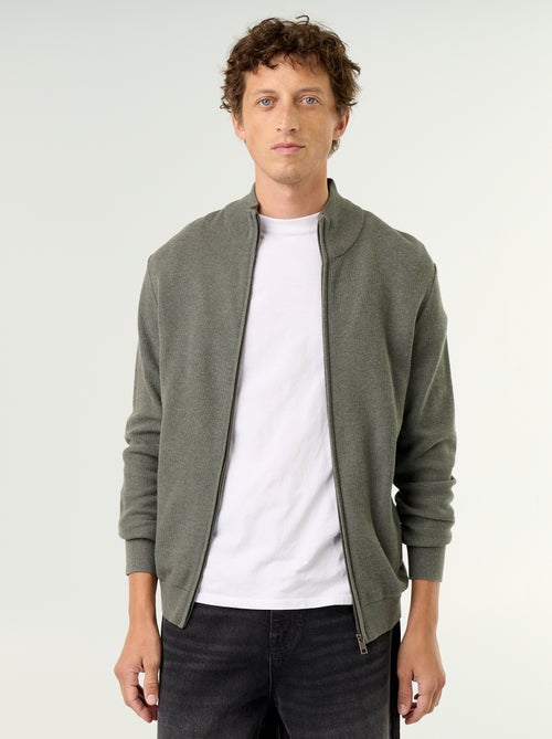 Cardigan a maglia fine con cerniera - Kiabi Cardigan a maglia fine con cerniera - Kiabi