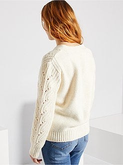 Cardigan a maglia grossa traforata - Kiabi