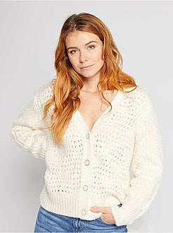 Cardigan a maglia grossa traforata - Kiabi