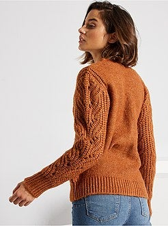 Cardigan a maglia grossa traforata - Kiabi