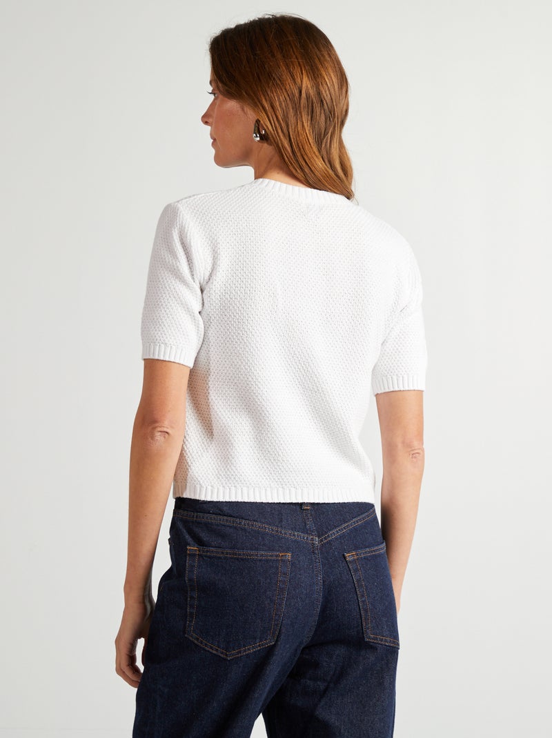 Cardigan à Maniche cardigan a maniche corte - bianco - Kiabi