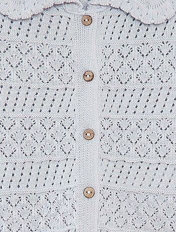 Cardigan a maniche corte in maglia traforata