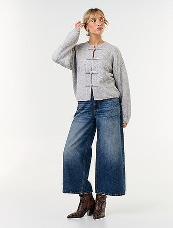 Cardigan a maniche lunghe con abbottonatura alla coreana