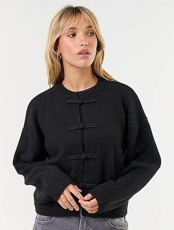 Cardigan a maniche lunghe con abbottonatura alla coreana