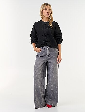 Cardigan a maniche lunghe con abbottonatura alla coreana
