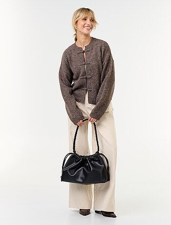 Cardigan a maniche lunghe con abbottonatura alla coreana