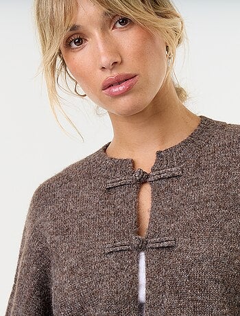 Cardigan a maniche lunghe con abbottonatura alla coreana