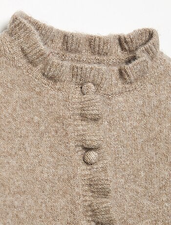 Cardigan a maniche lunghe con volant