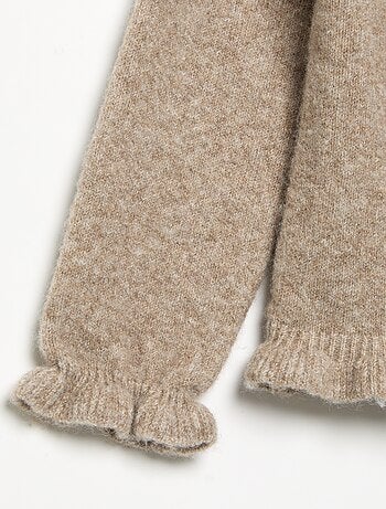 Cardigan a maniche lunghe con volant