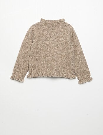 Cardigan a maniche lunghe con volant