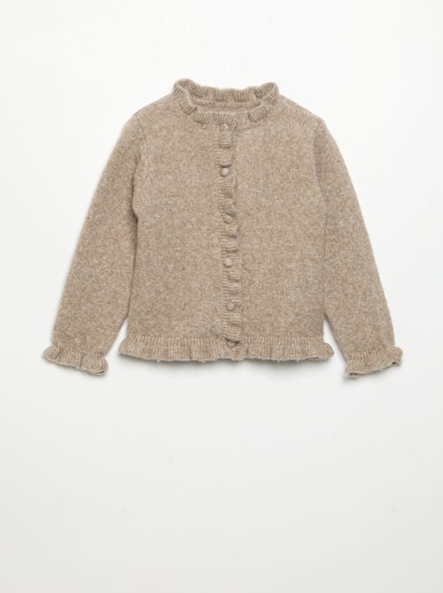 Cardigan a maniche lunghe con volant - Kiabi