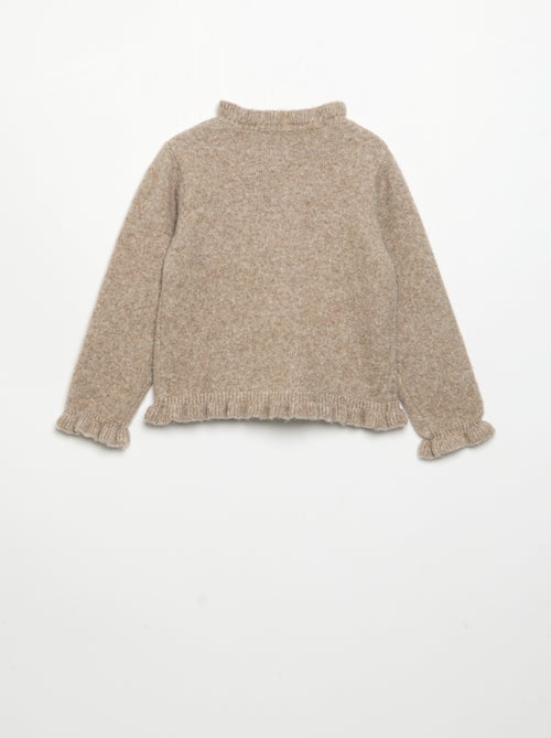Cardigan a maniche lunghe con volant - Kiabi