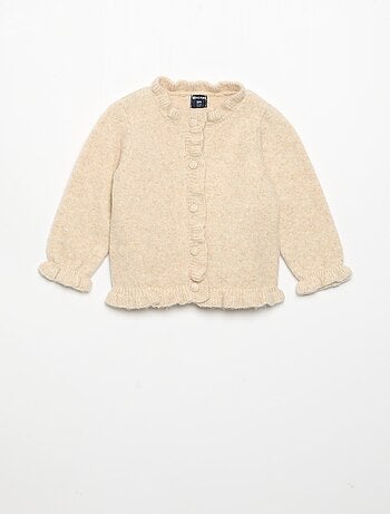 Cardigan a maniche lunghe con volant