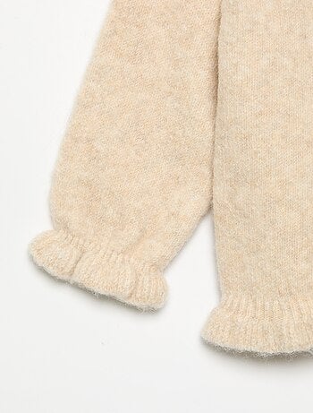 Cardigan a maniche lunghe con volant