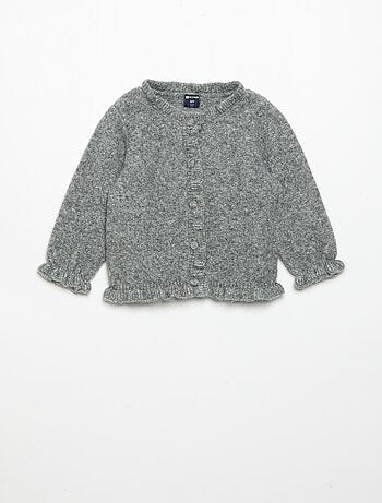 Cardigan a maniche lunghe con volant