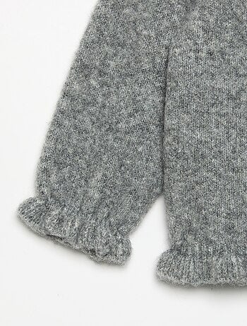 Cardigan a maniche lunghe con volant