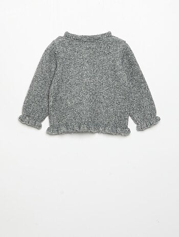 Cardigan a maniche lunghe con volant