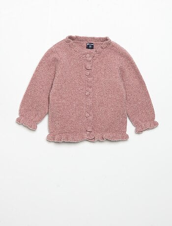 Cardigan a maniche lunghe con volant