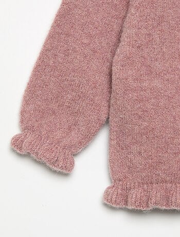 Cardigan a maniche lunghe con volant